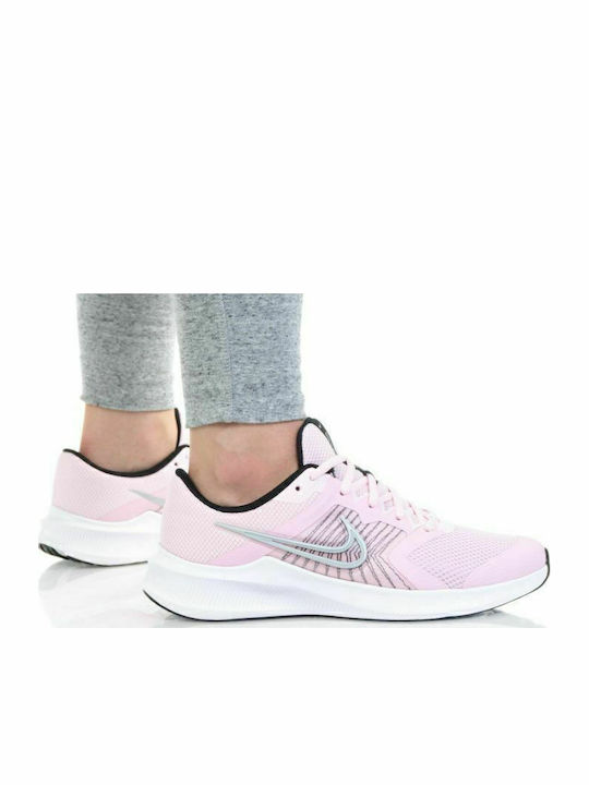 Downshifter Downshifter 11 Kids Sports Shoes Running with Laces Pink Foam / Metallic Silver