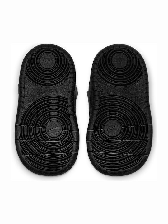 Court Borough Low 2 TDV Kids Sports Shoes with Hoop & Loop Closure Black