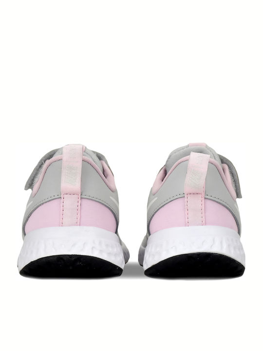 Revolution Revolution 5 Kids Sports Shoes Running with Hoop & Loop Closure Photon Dust / White / Pink Foam