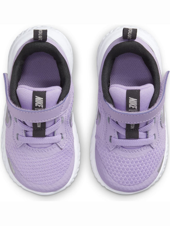 Revolution 5 Αθλητικά Παιδικά Παπούτσια Running με Σκρατς Lilac / Dark Smoke Grey / White / Metallic Silver