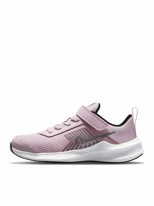 Downshifter Downshifter 11 Kids Sports Shoes Running with Hoop & Loop Closure Pink Foam / Metallic Silver / Black / White