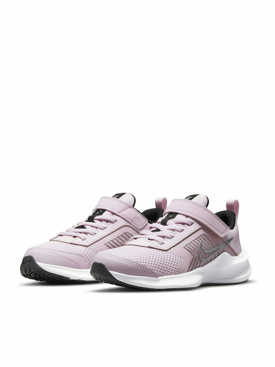 Downshifter Downshifter 11 Kids Sports Shoes Running with Hoop & Loop Closure Pink Foam / Metallic Silver / Black / White