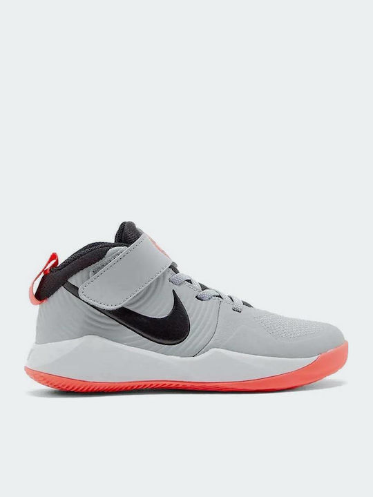 Hustle Team Hustle D 9 PS Kids Sports Shoes Basketball with Hoop & Loop Closure Gray