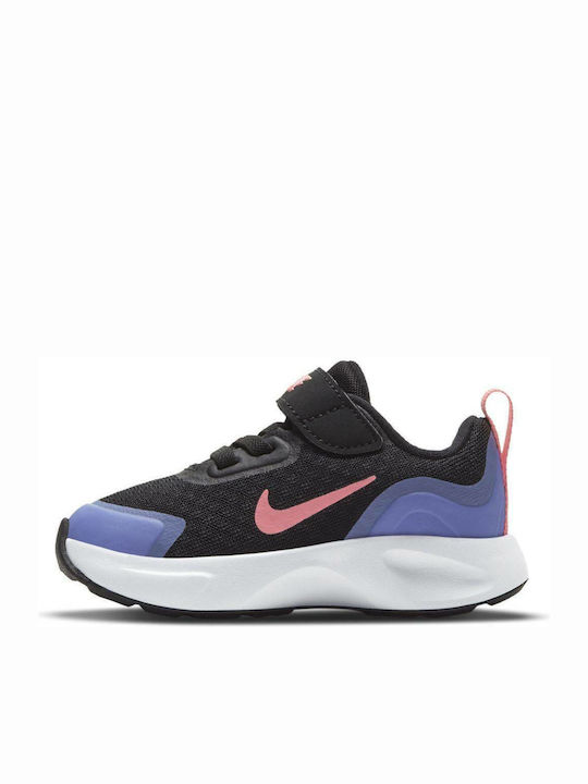 Wearallday Tdv Kids Sports Shoes Running with Hoop & Loop Closure Black