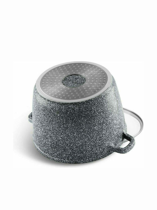 Edenberg Pots Set of Aluminum with Stone Coating Grey 4pcs