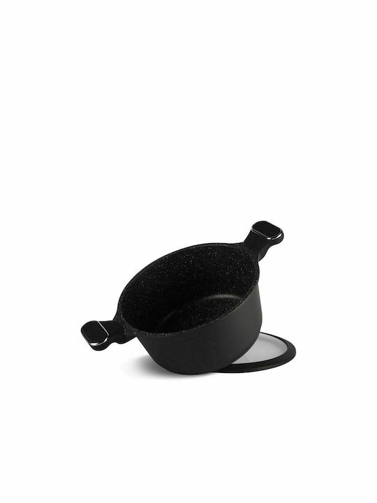 Edenberg Cookware Set of Aluminum with Stone Coating Black 10pcs