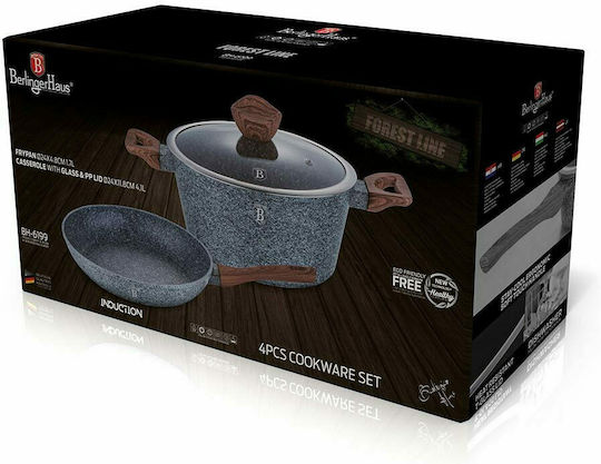 Berlinger Haus Stone Touch Line Aluminum Cookware Set Gray with Stone Coating 2 Pieces