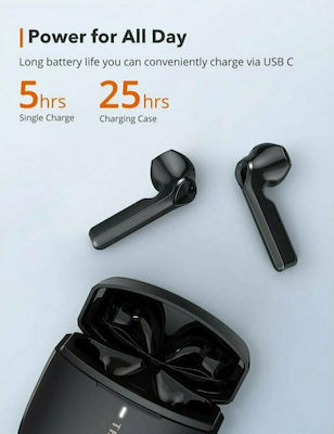 TaoTronics SoundLiberty 92 Căști pentru urechi Bluetooth Handsfree Căști cu rezistență la transpirație și husă de încărcare Negră