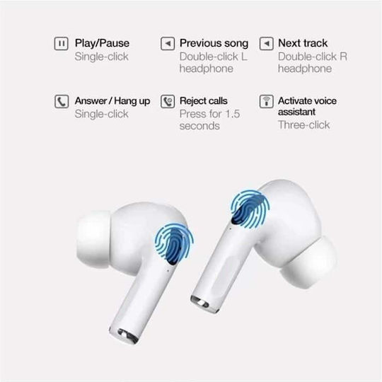 XO X4 In ear Bluetooth хендсфри Слушалки с Кутийка за Зареждане Бял