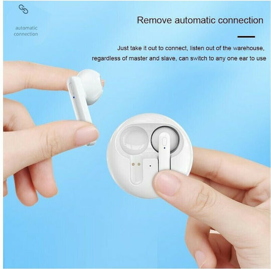 WK TWS V31 Earbud Bluetooth Handsfree Ακουστικά με Θήκη Φόρτισης Λευκά
