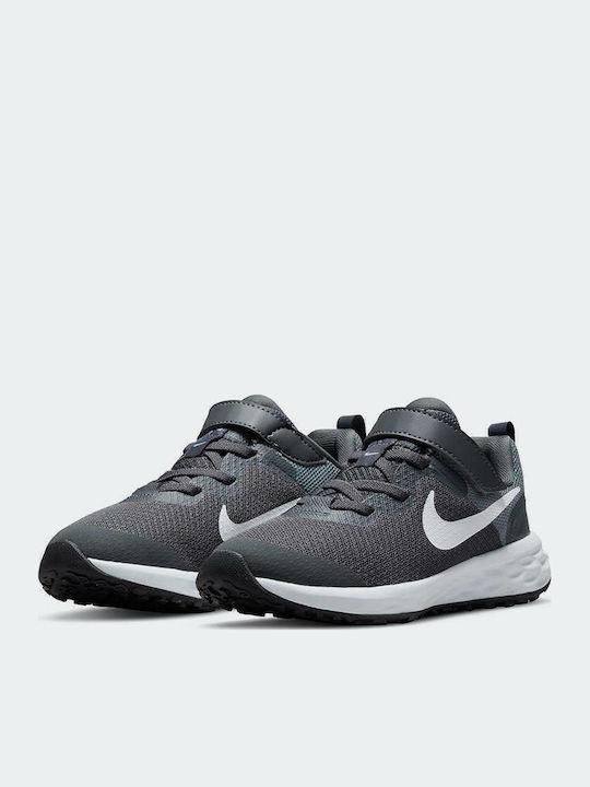 Revolution Revolution 6 Nn Kids Sports Shoes Running with Hoop & Loop Closure Iron Grey / White