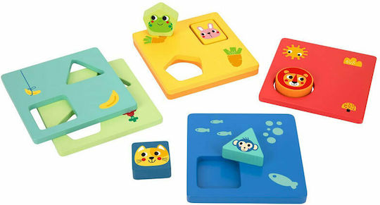 Tooky Toys Σχήματα Educational Game Knowledge made of Wood for 2+ Years Old