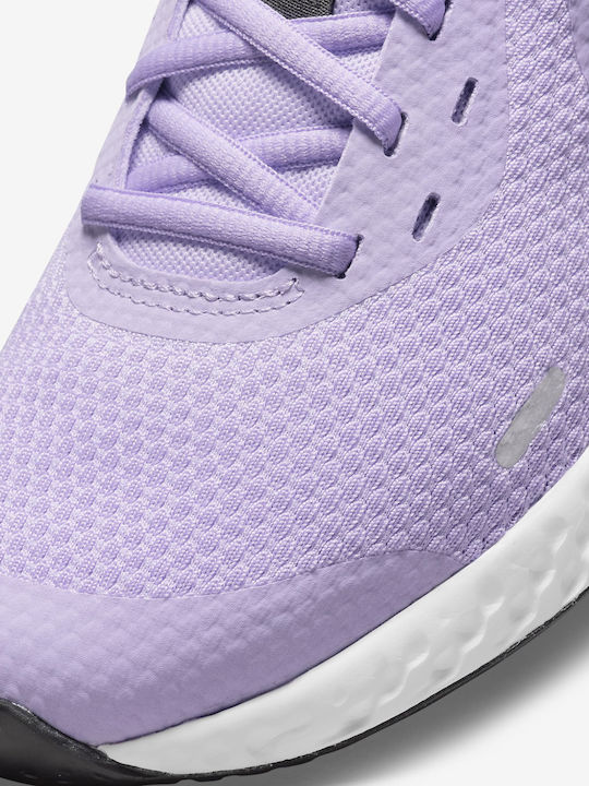 Revolution Revolution 5 Kids Sports Shoes Running with Laces Lilac / Dark Smoke Grey / White / Metallic Silver