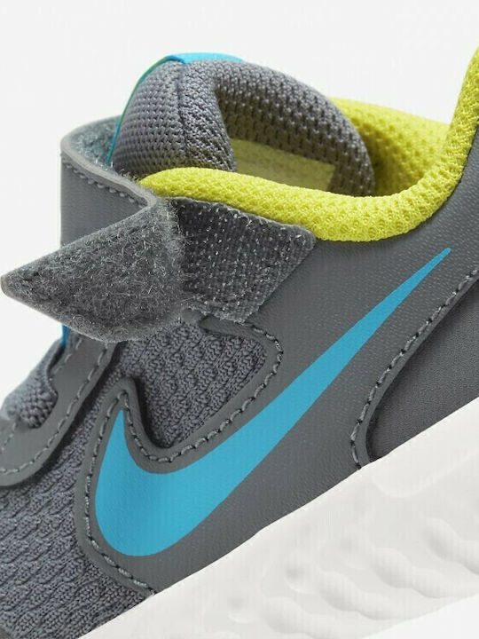 Revolution Revolution 5 Kids Sports Shoes Running with Hoop & Loop Closure Gray