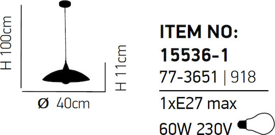 Home Lighting Seher Κρεμαστό Φωτιστικό Γκρι με Ντουί E27 40εκ.