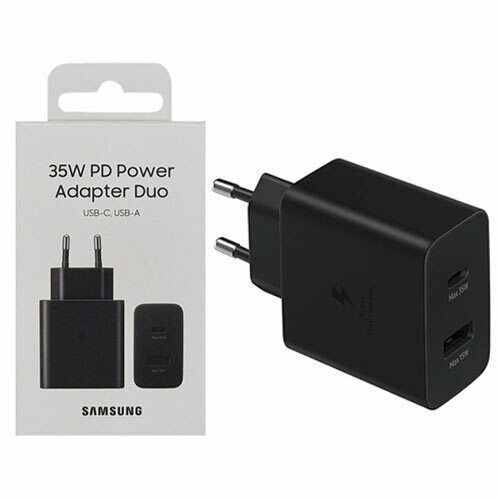 Samsung Φορτιστής Χωρίς Καλώδιο με Θύρα USB-A και Θύρα USB-C 35W Power Delivery / Quick Charge 3.0 / Quick Charge 2.0 Μαύρος (EP-TA220NBEGEU)