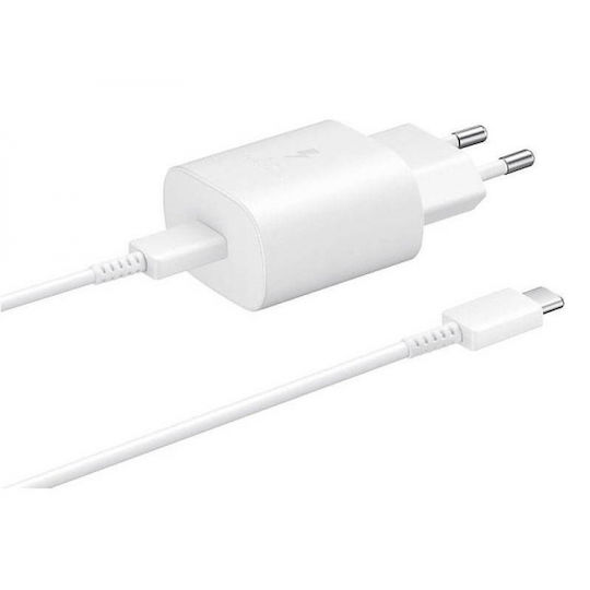 Samsung Charger with USB-C Port and Cable USB-C - USB-C 25W Whites (EP-TA800X Retail)