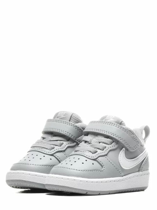 Court Borough Low 2 Kids Sports Shoes with Hoop & Loop Closure Gray
