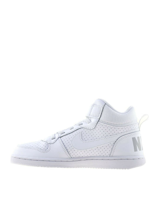 Court Court Borough MID PSV Kids Sports Shoes Basketball with Hoop & Loop Closure White