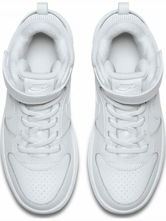 Court Court Borough MID PSV Kids Sports Shoes Basketball with Hoop & Loop Closure White