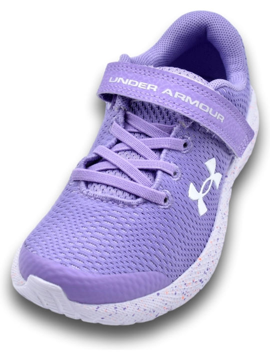 Pre School UA Pursuit 2 AC Kids Sports Shoes Running with Hoop & Loop Closure Lilac