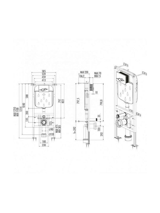 Creavit Set 5003-100 Λεκάνη Κρεμαστή Rimless με Καζανάκι με Slim Κάλυμμα Duroplast Soft Close Λευκή Creavit Set 5003-100 Λεκάνη Κρεμαστή Rimless με Καζανάκι με Slim Κάλυμμα Duroplast Soft Close Λευκή