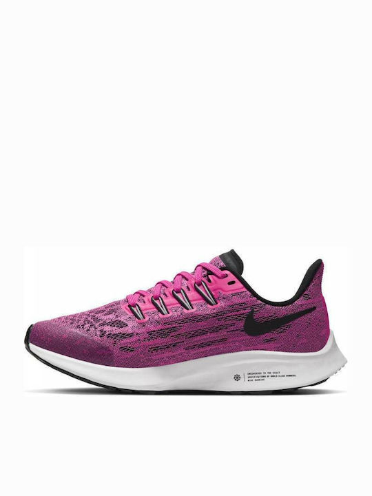 Air Zoom Pegasus 36 GS Αθλητικά Παιδικά Παπούτσια Running με Κορδόνια Pink Blast / Black / Vast Grey