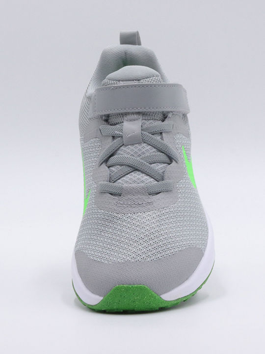 Revolution 6 Kids Sports Shoes Running with Hoop & Loop Closure Lt Smoke Gray Green Strike Dk Smoke Gray