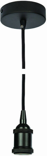 VK Lighting Hängelampe Schwarz mit Fassung E27 5x8cm.