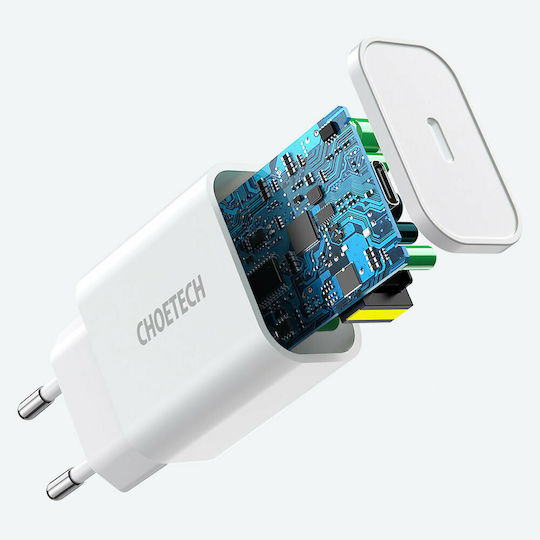 Choetech Φορτιστής Χωρίς Καλώδιο με Θύρα USB-C 20W Power Delivery Λευκός (Q5004)