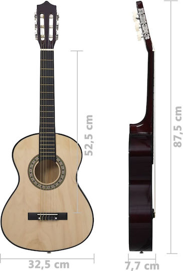 vidaXL Klassisch Gitarre 1/2 für Kinder Set Helles Holz