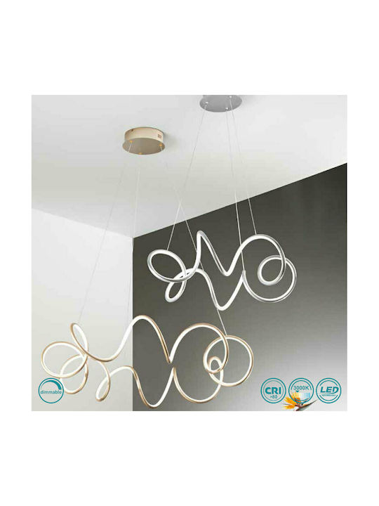 Ondaluce Pendant Light LED with Warm White Light Silver