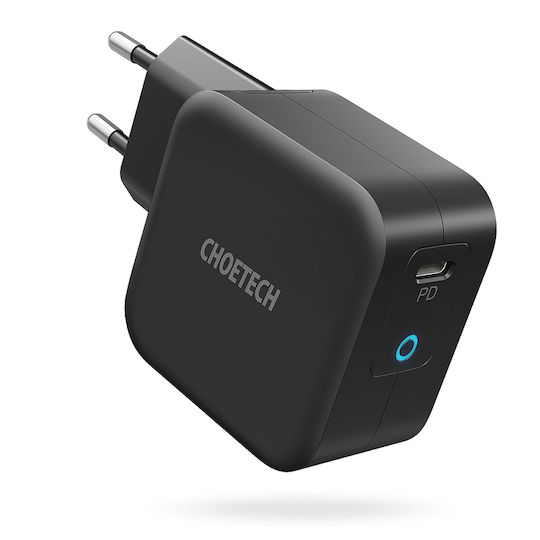 Choetech GaN Wireless Charger with USB-C Port 60W Power Delivery Black