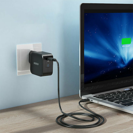 Choetech GaN Wireless Charger with USB-C Port 60W Power Delivery Black