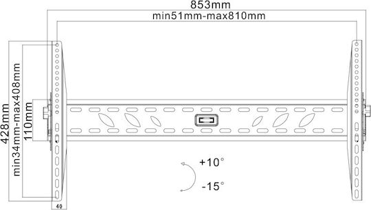 Reflecta 63-8040T 23142 Стойка за телевизор Стенен до 63" и 50кг