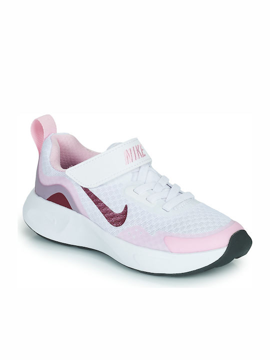 Wearallday Kids Sports Shoes Running with Hoop & Loop Closure White