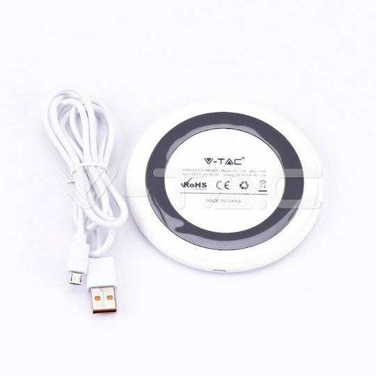 V-TAC Асусърмен Зарядно Устройство (Qi Pad) 10W Бял (VT-1210)