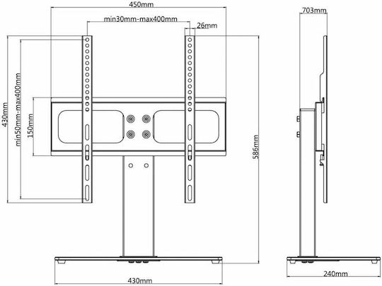 vidaXL 50319 Επιτραπέζια Βάση Τηλεόρασης έως 55" και 45kg