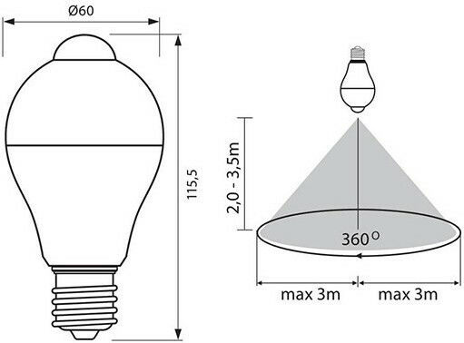 Vivalux Bec LED 7W pentru Soclu E27 Alb natural 600lm