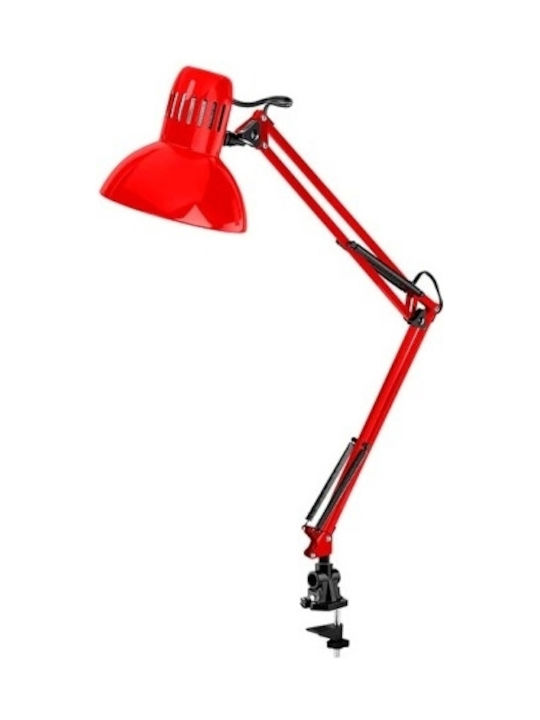 Fos me Office Lamp with Foldable Arm for Socket E27 in Red Color