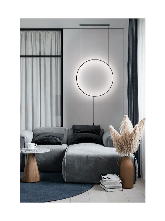 Viokef Shadow Modern Leuchte Wand Steckdose mit Integrierter LED und Warmweißes Licht Schwarz 62x13x13cm