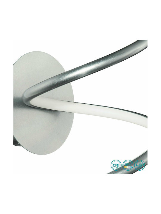 Ondaluce Modern Lamp Wall with Integrated LED and Warm White Light Silver 35x25cm