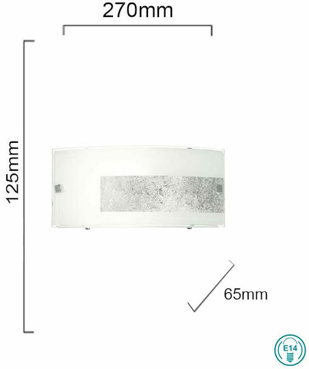 Ondaluce Leuchte Wand Silber 27x12.5cm Ondaluce Leuchte Wand Silber 27x12.5cm