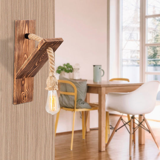 HomeMarkt Μοντέρνο Φωτιστικό Τοίχου με Ντουί E27 Καφέ 11x18x11εκ.