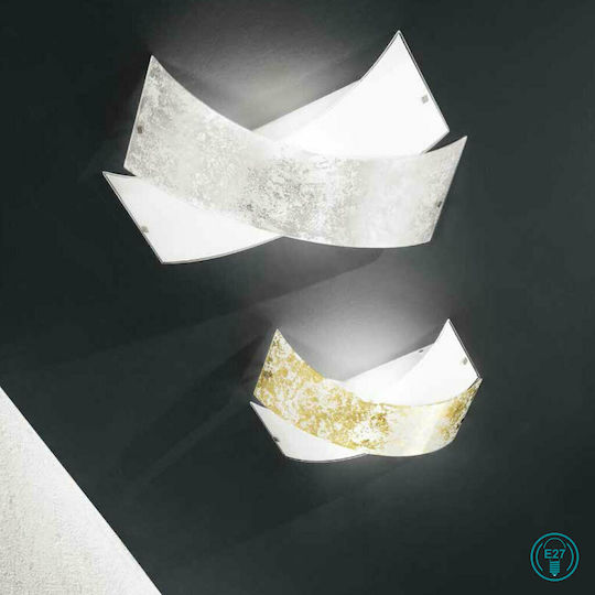 Ondaluce Flake Modern Leuchte Wand mit Fassung E27 Silber 48x35cm
