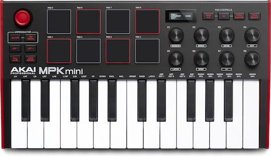 Akai Proffesional Midi Keyboard MPK Mini MK3 με 25 Πλήκτρα Μαύρο
