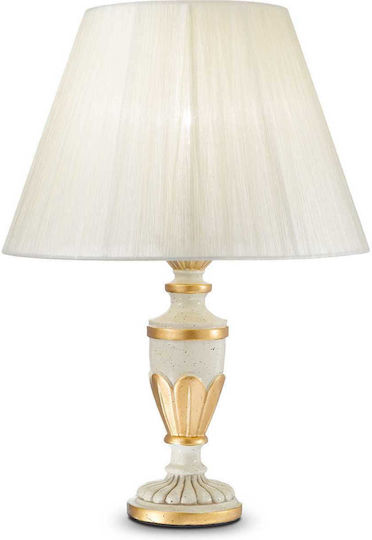 Ideal Lux Metal Table Lamp for Socket E14 with White Shade and Multicolor Base