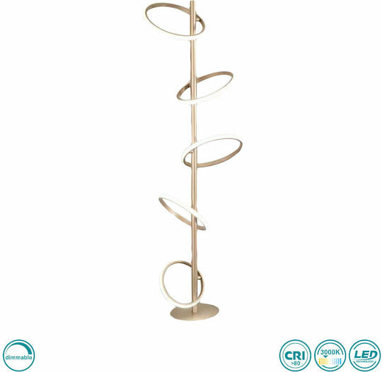 Ondaluce Lampa de podea LED Î162xL30cm. cu Lumină Alb Cald Auriu