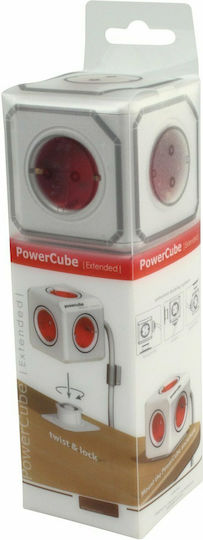 Allocacoc 1306RD/DEEXPC 25.187 PowerCube 5 Θέσεων με Καλώδιο 1.5m