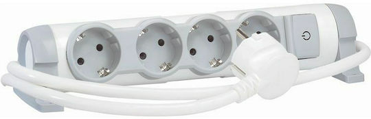Legrand Comfort Steckdosenleiste 4 Steckdosen mit Schalter und Kabel 1,5 m Grau